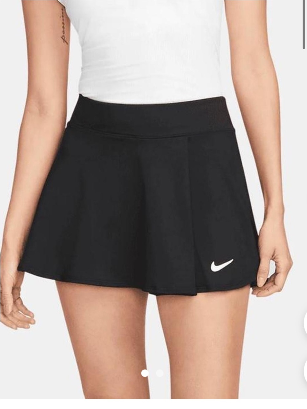 Nike Black Dri-FIT Athletic Skirt with White Swoosh